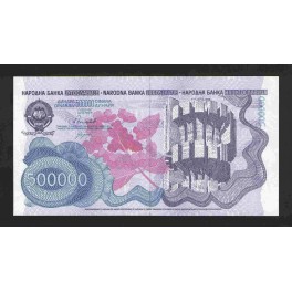 Yugoslavia Pick. 98 500000 Dinara 1989 SC