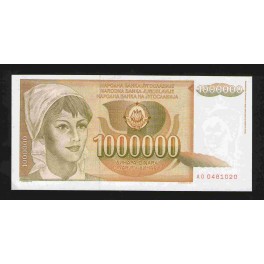 Yugoslavia Pick. 99 1 M. Dinara 1989 UNC