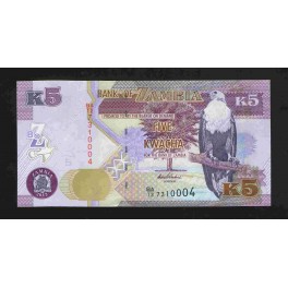 Zambia Pick. New 5 Kwacha 2012 UNC