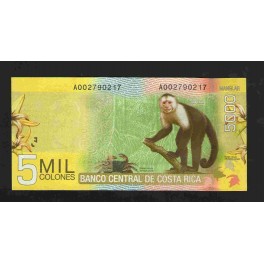 Costa Rica Pick. 276 5000 Colones 2009 UNC