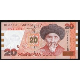 Kyrgyzstan Pick. 19 20 Som 2002 UNC