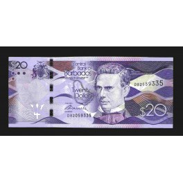 Barbados Pick. 76 20 Dollars 2013 UNC