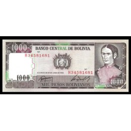 Bolivia Pick. 167 1000 Pesos Bolivianos 25-06-1982 SC
