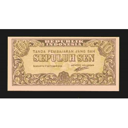 Indonesia Pick. 15 10 Sen 1945 UNC
