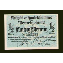 Memel Pick. 1 1/2 Mark 1922 AU