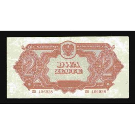 Poland Pick. 106 2 Zlote 1944 VF