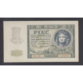 Polonia Pick. 101 5 Zlotych 1941 SC