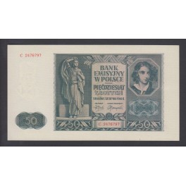 Poland Pick. 102 50 Zlotych 1941 AU
