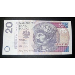Pologne Pick. 184 20 Zlotych 2012 NEUF