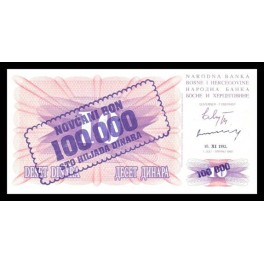 Bosnia Herzegovina Pick. 34 100000 Dinara 1993 SC