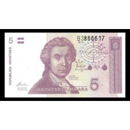 Croacia Pick. 17 5 Dinara 1991 SC