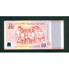 Singapour Pick. New 10 Dollars 2015 UNC