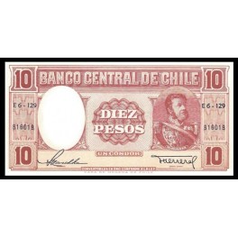 Chile Pick. 120 10 Pesos 1958-59 SC