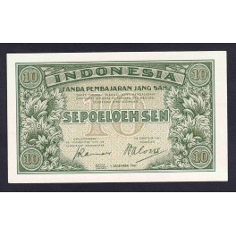 Indonesia Pick. 31 10 Sen 1947 SC-