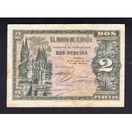 Edifil. D 30a 2 pesetas 30-04-1938 EBC