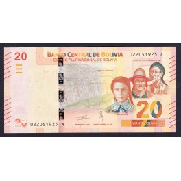 Bolivia Pick. New 10 Bolivianos 2018 UNC