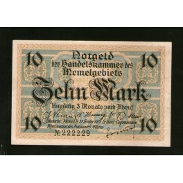 Memel Pick. 5 10 Mark 1922 AU