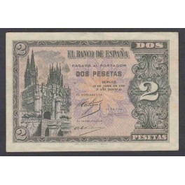 Edifil. D 30a 2 pesetas 30-04-1938 EBC