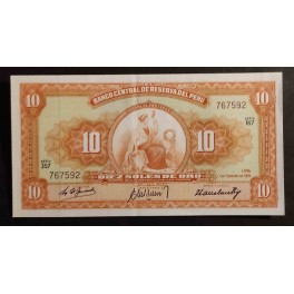 Peru Pick. 82A 10 Soles Oro 1960 AU