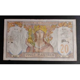 French Indochine Pick. 71 20 Piastres 1942-45 AU