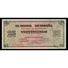 Edifil. D 31a 25 pesetas 20-05-1938 EBC