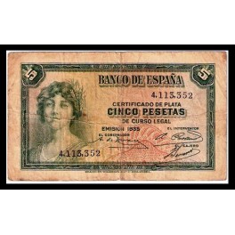 Edifil. C 14 5 pesetas 1935 MBC