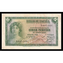Edifil. C 14 5 pesetas 1935 EBC