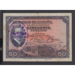 Edifil. B115 50 Pesetas 17-05-1927 EBC