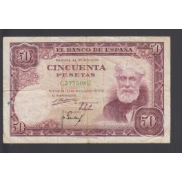 Edifil. D 63a 50 pesetas 31-12-1951 MBC