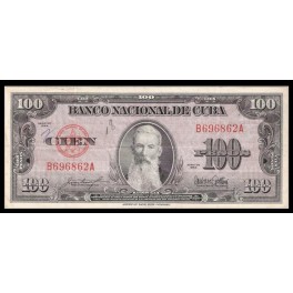 Cuba Pick. 82 100 Pesos 1950-58 MBC
