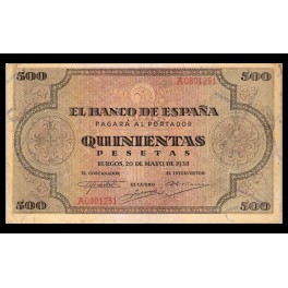 Edifil. D 34 500 pesetas 20-05-1938 MBC