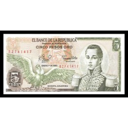 Colombia Pick. 406 5 Pesos de Oro 1961-81 SC