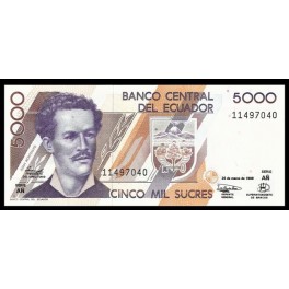 Ecuador Pick. 128 5000 Sucres 1991-99 SC