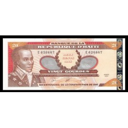 Haiti Pick. 271A 20 Gourdes 2001 SC