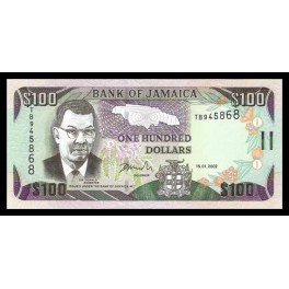Jamaica Pick. 80 100 Dollars 2001-04 SC