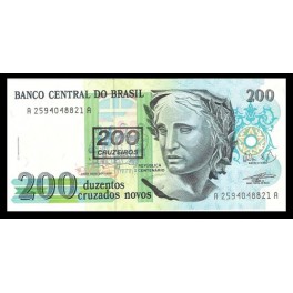 Brasil Pick. 225 200 Cruzeiros 1990 SC
