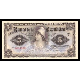Paraguay Pick. 156 5 Pesos 26-12-1907 SC