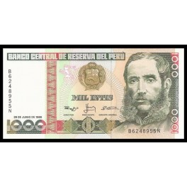 Peru Pick. 136 1000 Intis 1986-88 SC