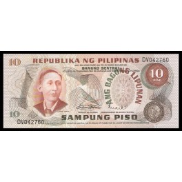 Filipinas Pick. 154 10 Piso 1970 SC