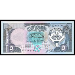 Kuwait Pick. 14 5 Dinars 1980-91 SC