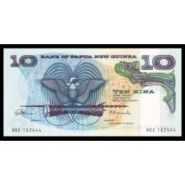 Papua Nueva Guinea Pick. 7 10 Kina 1975 SC