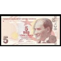 Turquie Pick. 222 5 Lira 2009 NEUF