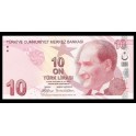 Turquia Pick. 223 10 Lira 2009 SC
