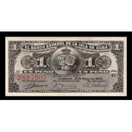 Cuba Pick. 47a 1 Peso 15-05-1896 EBC