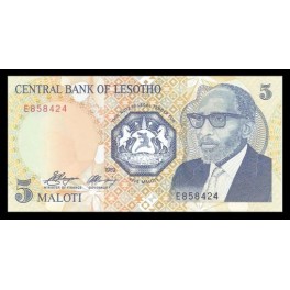 Lesotho Pick. 10 5 Maloti 1989 SC