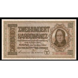 Ucrania Pick. 56 200 Karbowanez 1942 MBC