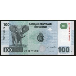 Congo Democratico Pick. 92A 100 Francs 2000 SC
