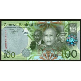 Lesotho Pick. Nuevo 100 Maloti 2010 SC