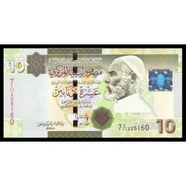 Libia Pick. Nuevo 10 Dinars SC