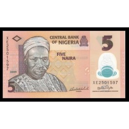 Nigeria Pick. Nuevo 5 Naira 2009 SC